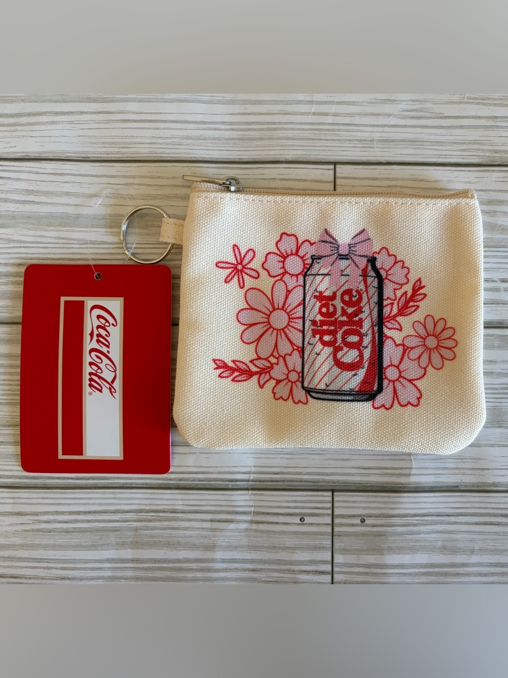 Coca-Cola-Diet Coke Floral Keyring Coin Pouch